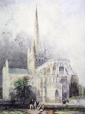 Norwich Cathedral (Restrike Etching) art print by Anonymous
