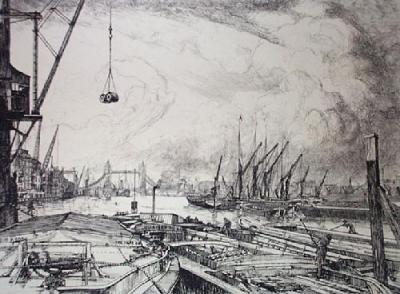 Pool Of London (Restrike Etching) art print by Anonymous