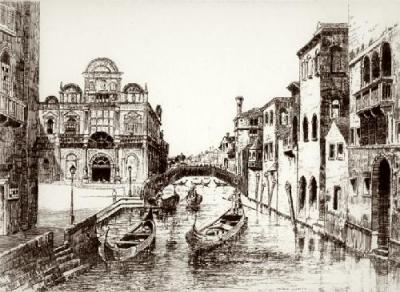 Rio de Merdicante, Venice (Restrike Etching) art print by Anonymous