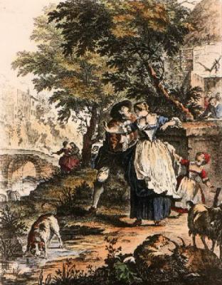 Touching (Restrike Etching) art print by Anonymous