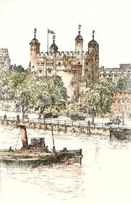 Tower of London (Restrike Etching) art print by Anonymous