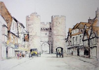Westgate Canterbury (Restrike Etching) art print by Anonymous