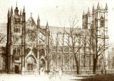 Westminster Abbey (Restrike Etching) art print by Anonymous