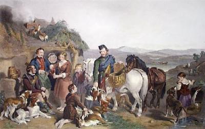 Sportsman Halting At Highland Bothy (Restrike Etching) art print by Frederick Tayler