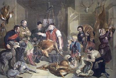 Weighing The Deer (Restrike Etching) art print by Frederick Tayler