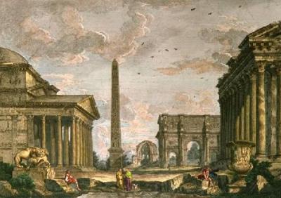 Ruins Of An Ancient Round (Restrike Etching)