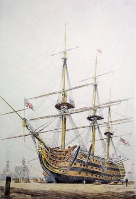 HMS Victory at Portsmouth (Restrike Etching) art print by Graham Clilverd