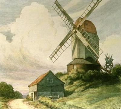 Windmill (Restrike Etching) art print by Herbert Thomas Dicksee