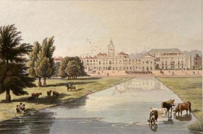 Horse Guards at Melburne House (Restrike Etching) art print by Robert Havell