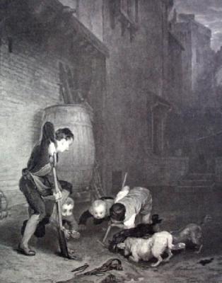 Rat Hunters, The (Restrike Etching) art print by Wilkie