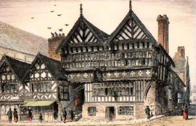 Chester, Falcon Inn, Bridge St (Restrike Etching) art print by Anonymous