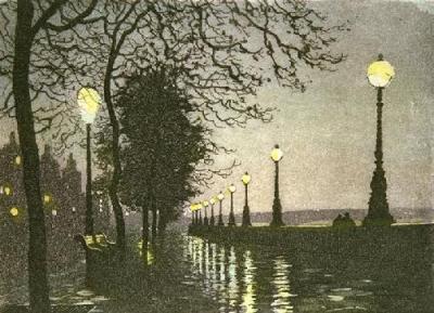 The Embankment (Restrike Etching) art print by Anonymous