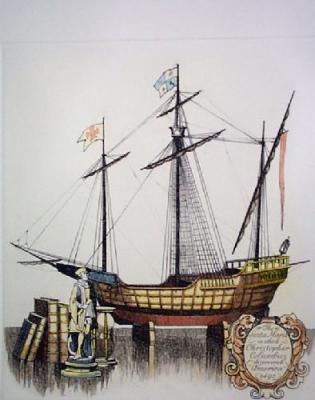 The Santa Maria (Restrike Etching) art print by Anonymous