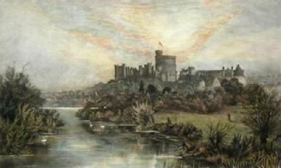 Windsor Castle from Clewer (Restrike Etching) art print by Anonymous