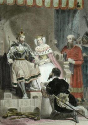 Columbus Submitting His Plans (Restrike Etching) art print by Edward Henry Corbould