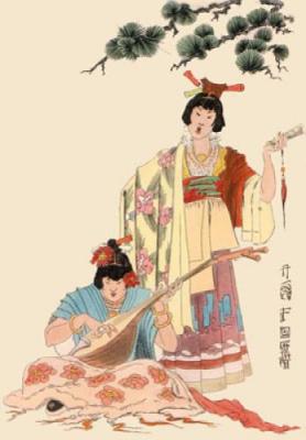 Oriental - Playing Mandolin (Restrike Etching) art print by Geoffrey S. Garnier