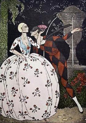 Harlequin (Restrike Etching) art print by George Barbier