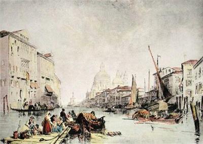 Grand Canal, Venice (Restrike Etching) art print by J.D. Harding
