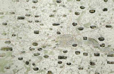 London & Environs (Map) (Restrike Etching) art print by John Dower