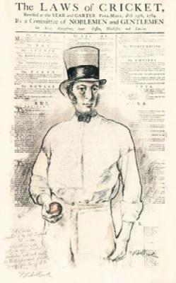 Cricket, Laws of Old Clarke (Restrike Etching) art print by Terence Gilbert