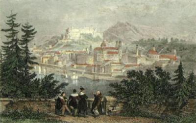 Salzburg (Restrike Etching) art print by Thomas Allom