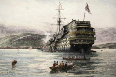Man of War (Britannia) (Restrike Etching) art print by Thomas M. Hemy