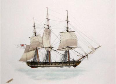 Indiaman (Restrike Etching)