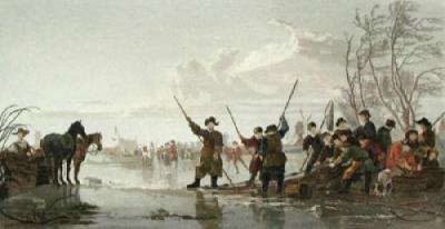 Fishing under the ice (Restrike Etching) art print by Aelbert Cuyp
