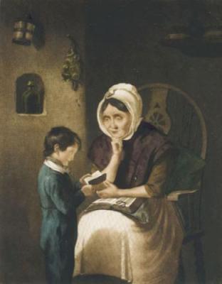 Grandmamma's Lesson (Restrike Etching) art print by Alex C. Chisholm