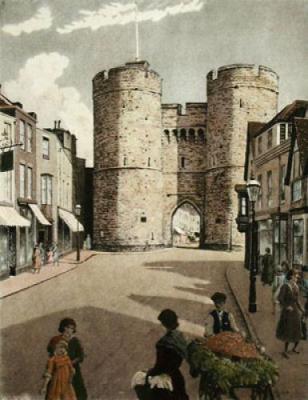 Canterbury, West Gate (Restrike Etching) art print by Anonymous