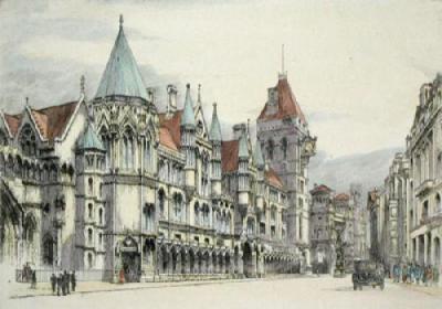 Law Courts, London (Restrike Etching) art print by Anonymous