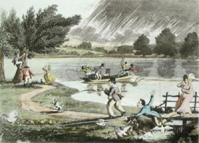 Smiling Showers of Ducks (Restrike Etching) art print by Anonymous