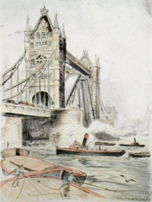 Tower Bridge (Restrike Etching) art print by Anonymous