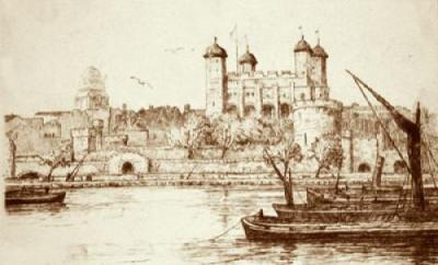 London View - Tower of London (Restrike Etching) art print by Dorothy Sweet