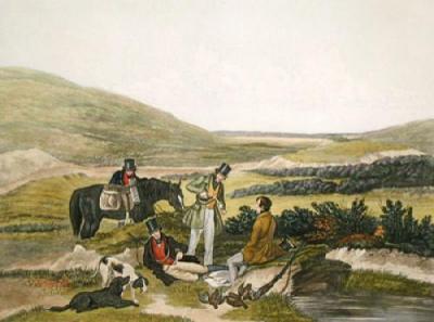 August, Grouse Shooting (Restrike Etching) art print by Francis Calcraft Turner