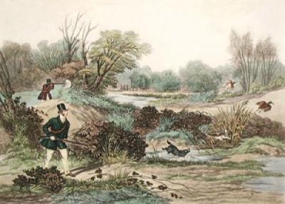 November, Woodcock Shooting (Restrike Etching) art print by Francis Calcraft Turner