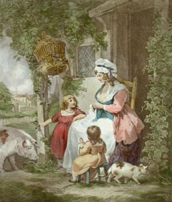 The Farmer's Door (Restrike Etching) art print by George Morland