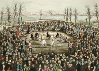 Great Contest, Sayers & Heenan (Restrike Etching) art print by J Rowbotham