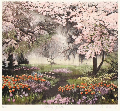 Spring Glade (Restrike Etching) art print by Jo Barry
