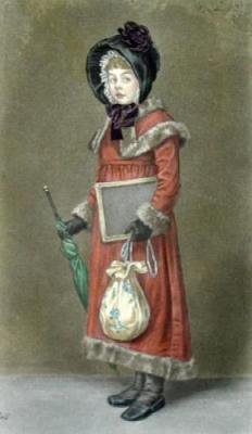 Grandmama's School-days (Restrike Etching) art print by Kate Greenaway