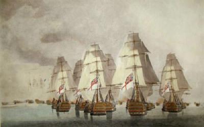 Battle of Trafalgar - Rear Div. (Restrike Etching) art print by Robert Dodd