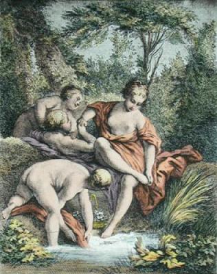 Venus et Les Gracea au Bain (Restrike Etching) art print by Sir Joshua Reynolds