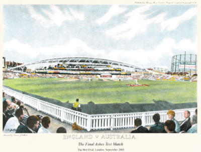 England -v- Australia (small) (Restrike Etching) art print by Terence Gilbert