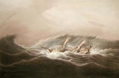 The Neptune in a Hurricane (Restrike Etching) art print by W.J. Huggins