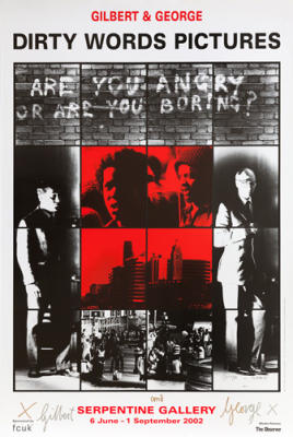 Are you angry or are you boring art print by Gilbert & George