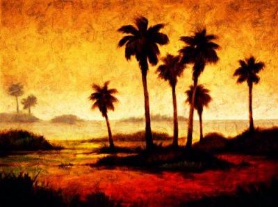 Sunset Palms I art print by Gregory Williams