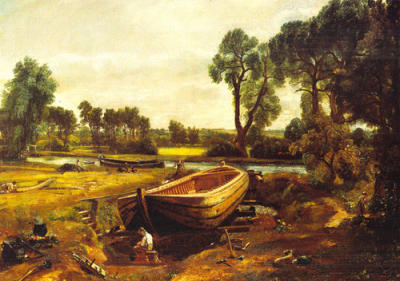 Boatbuilding Near Flatford art print by John Constable