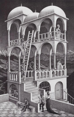Belvedere art print by M.C. Escher