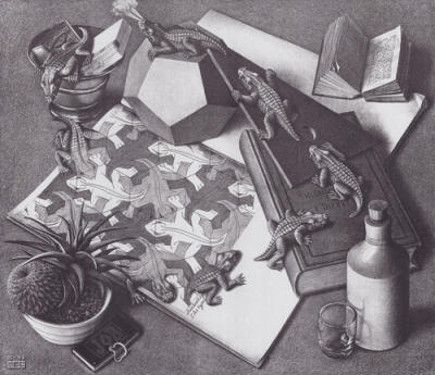 Reptiles art print by M.C. Escher
