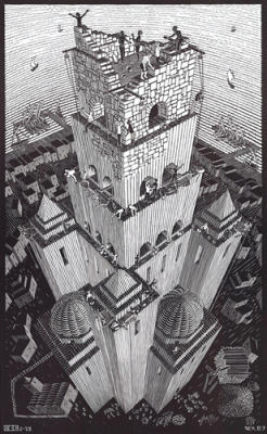 Tower of Babel art print by M.C. Escher